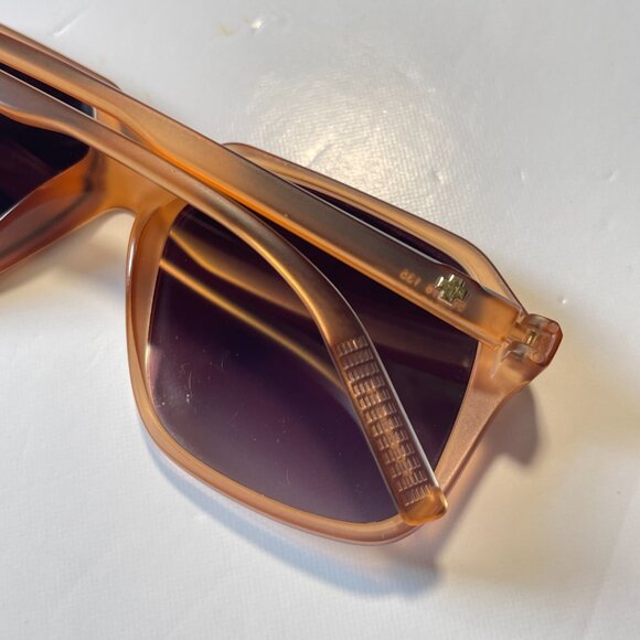 SPY Hotspot Retro Style 'Smoke Fade' Sunglasses Translucent Amber Frame - Picture 6 of 7